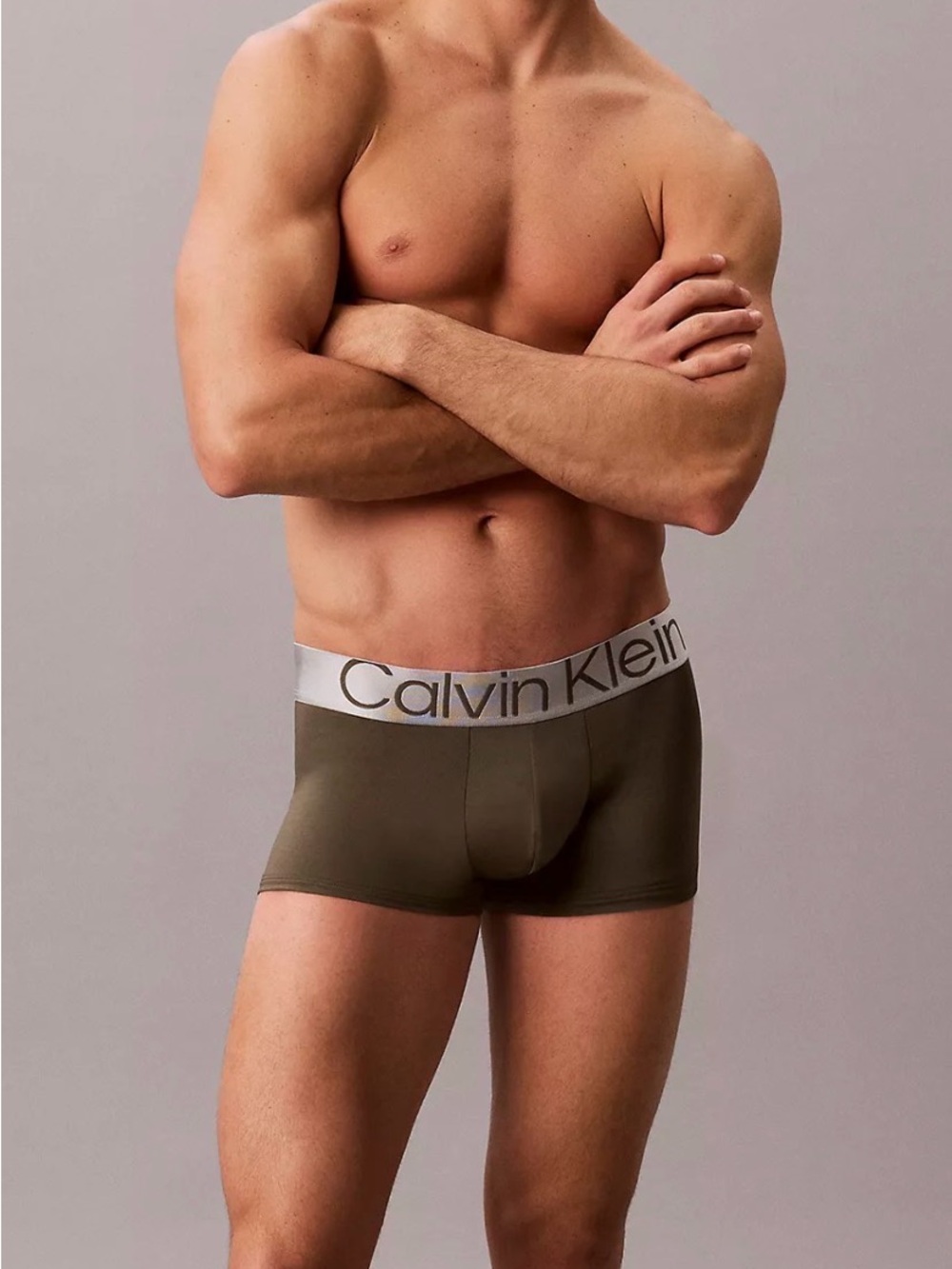 Calvin Klein Microfiber stretch steel low rise  Trunk - dark clover - large logo